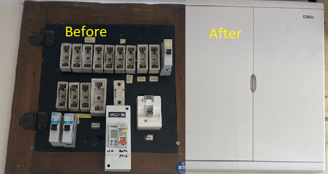 Switchboard upgrade before and after comparison