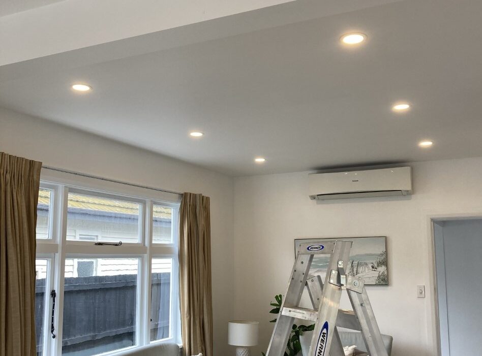 Recessed lighting installation in progress - Easy Electrical Christchurch