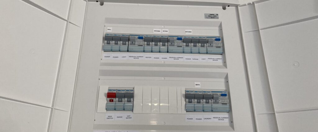 Switchboard panel wide view - completed upgrade Christchurch