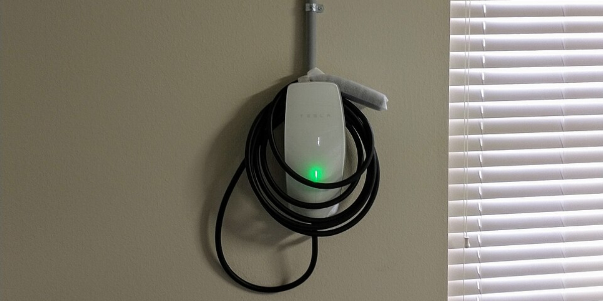 Tesla EV charger installed in a Christchurch residential garage